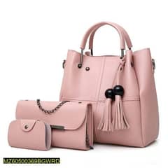 women leather 3 pice bags