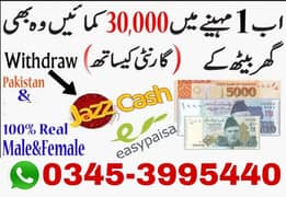Part time job available, Online earning, Work from home