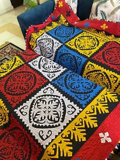 Traditional appliqué bedsheet for sale