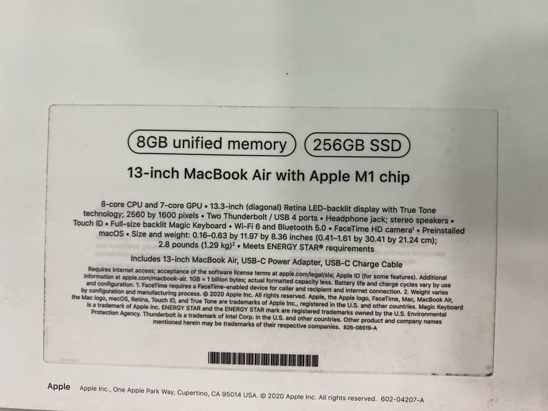 MacBook Air M1 / 8GB 256GB / MGN63 5