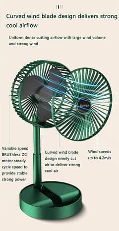 Electric Rechargeable Fan Rotatable Table Fan Use For Home and Office