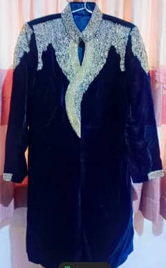 One Time Use Broom Sherwani 2 piece Suits Leather Sherwani And Wescoat