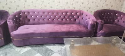 velvet pushing 7 seater sofa set new