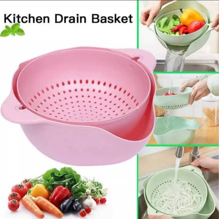 Pack of 2 Multi Purpose fruit Basket Vegetable washing basket rise 1