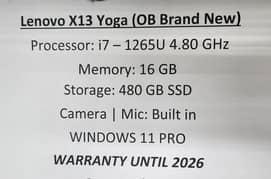 Lenovo ThinkPad X13 i7 12gen Yoga Gen 3