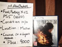 Final Fantasy Xvi PS5 Disc