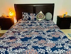 beautiful bed for sale with two side tables