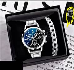 business steel straps round dial wrist watches hand watch-silver watch