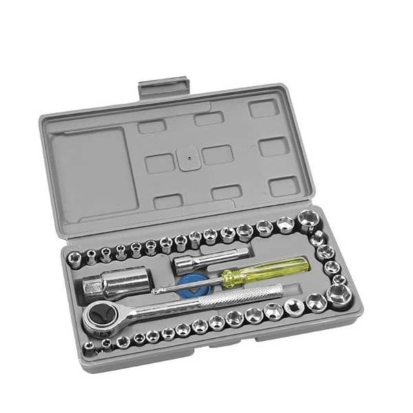 40 Piece Toolkit Tool Kit Combination Socket Ratchet Wrench Set Tool 0