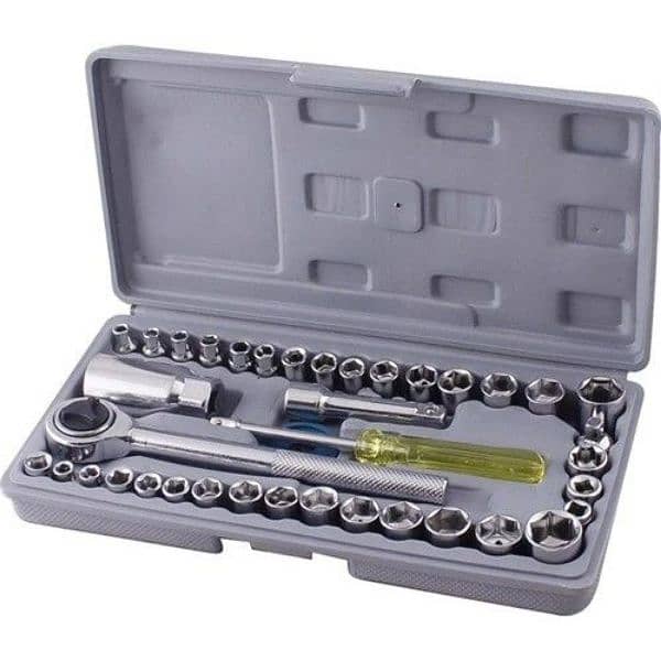 40 Piece Toolkit Tool Kit Combination Socket Ratchet Wrench Set Tool 1