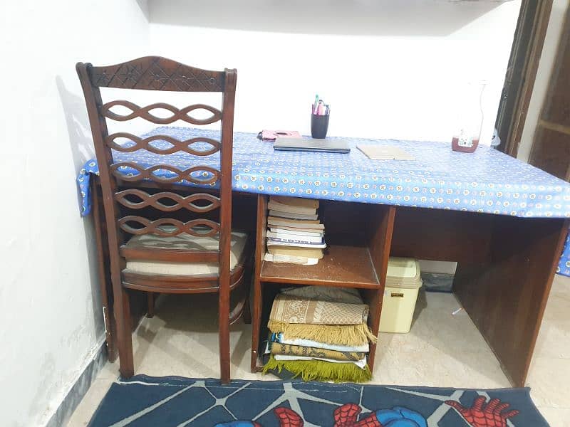 2 persons study table and book rack 1