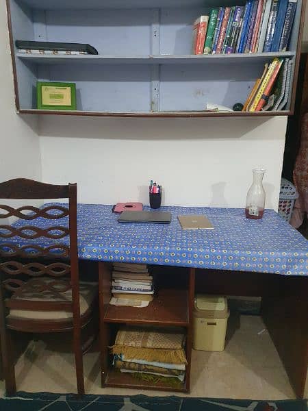 2 persons study table and book rack 3