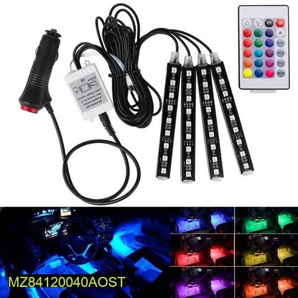 RGB Car Interior decorations light  with remote control 1