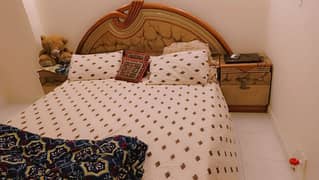 King size bed with mattress with side tables and dressing table