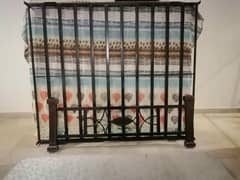 Wrought iron Queen Bed with wooden legs