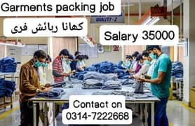 Nishat garments packing job Lahore male female Lahore