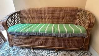 Sofa Set Cane | 5 seater | 3 tables