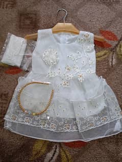 White Fairy Frok/Baby Girl Frok/ Fancy Net Frok/ Eid Wearing