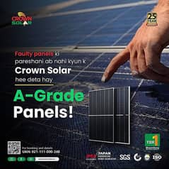 Crown 580w NType Solar Panel 12 Years Pakistan Warranty, 03343037054