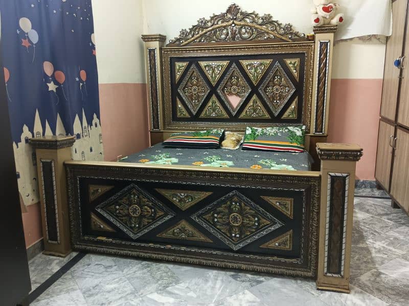 Ek bed set Ek mirror set.   showcase set.   side table 2 3