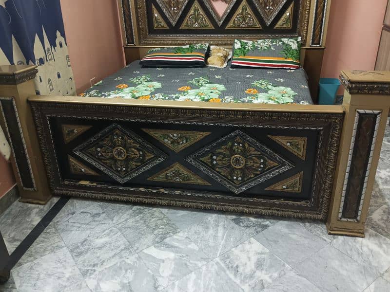 Ek bed set Ek mirror set.   showcase set.   side table 2 4