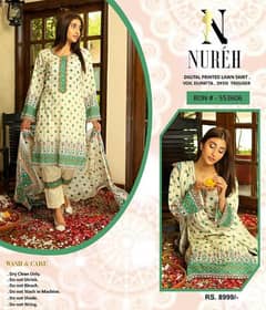 3 pcs unstitched women lawn with free home delivery