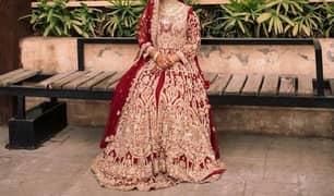 Bridal lehnga with open frock style