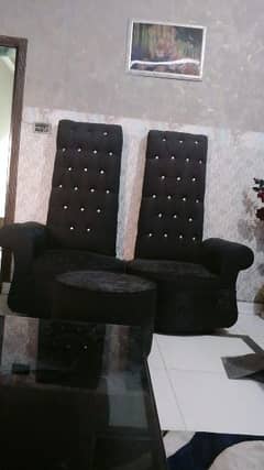 stylish chairs with table in black color