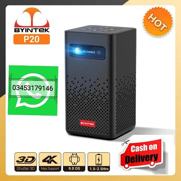 Byintek P20 Android rechargeable projector Call:03453179146 0