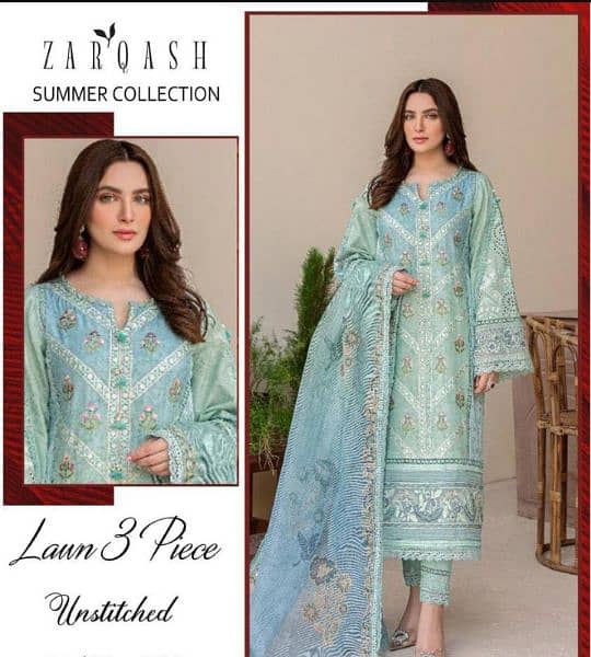 Sale! 3pc Embroidered Lawn suit (unstitched) 3