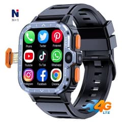 Sim Supported Android Smartwatch Dual camera 4G Box Pack Available.