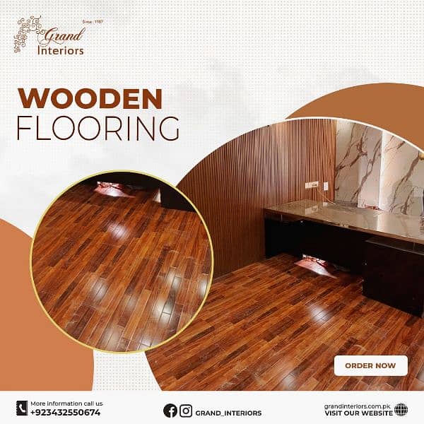 Vinyl flooring wooden laminated pvc spc floor by Grand interiors 2