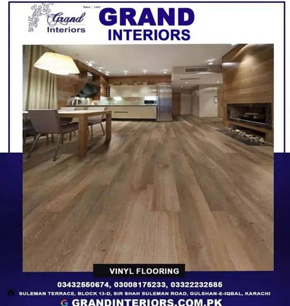 Vinyl flooring wooden laminated pvc spc floor by Grand interiors 3