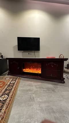 Wooden fireplace console