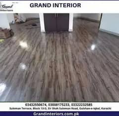 Vinyl flooring wooden laminated pvc spc floor by Grand interiors