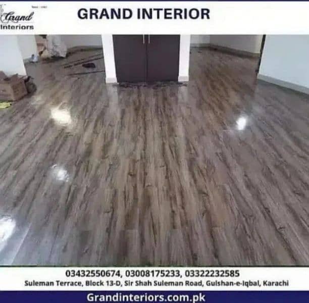 Vinyl flooring wooden laminated pvc spc floor by Grand interiors 0