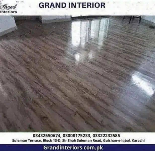 Vinyl flooring wooden laminated pvc spc floor by Grand interiors 1