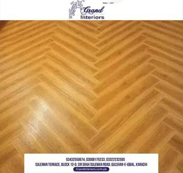 Vinyl flooring wooden laminated pvc spc floor by Grand interiors 1