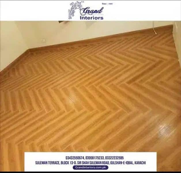 Vinyl flooring wooden laminated pvc spc floor by Grand interiors 2