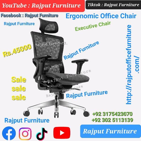 Modern Ergonomic Chairs Executive Chairs Office Chair Rajput furniture 4