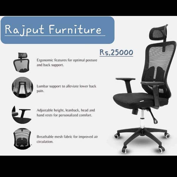 Modern Ergonomic Chairs Executive Chairs Office Chair Rajput furniture 11