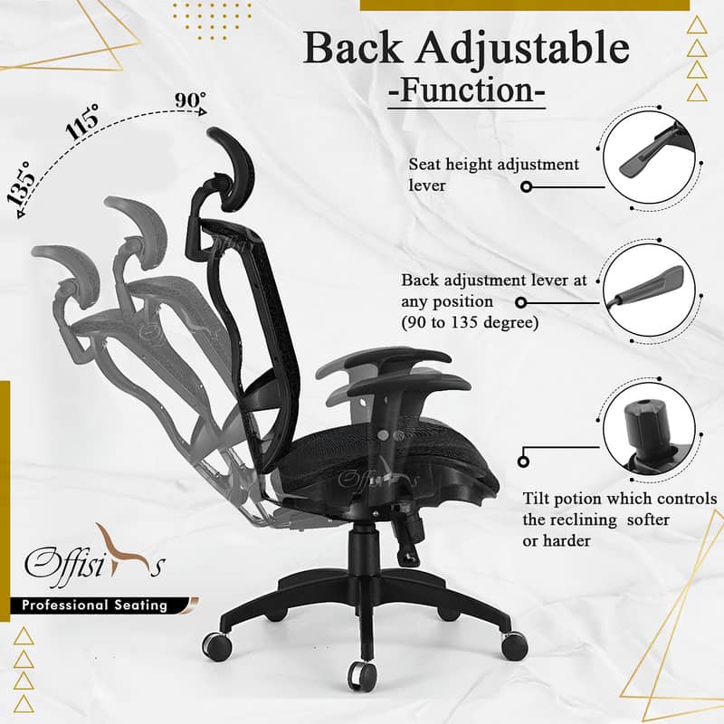 High Back ergonomic Executive Chair - 2 years warranty 1