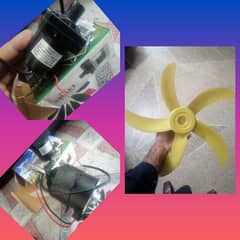 12v dc motor, 12v dc water pump, 1 fan