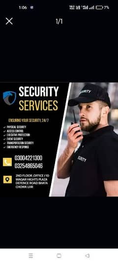 security guard company Pvt limited Lahore Cantt