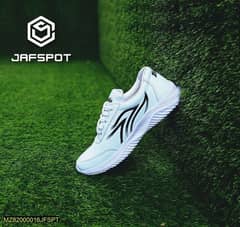 Men's athletic running sneakers-jf019 White and Black lines