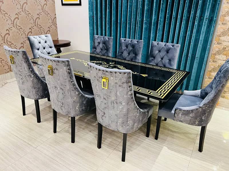8 Seater Dinning Table / 8 Chairs / Wodden Table 1