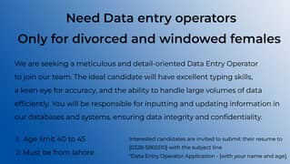 octacore solutions needs data entry operators