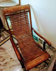 wooden polish relaxing chair