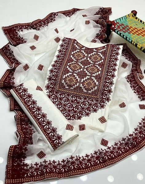 Sale! 3pc Embroidered Lawn suit (unstitched) 6