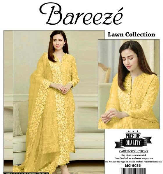 Sale! 3pc Embroidered Lawn suit (unstitched) 10